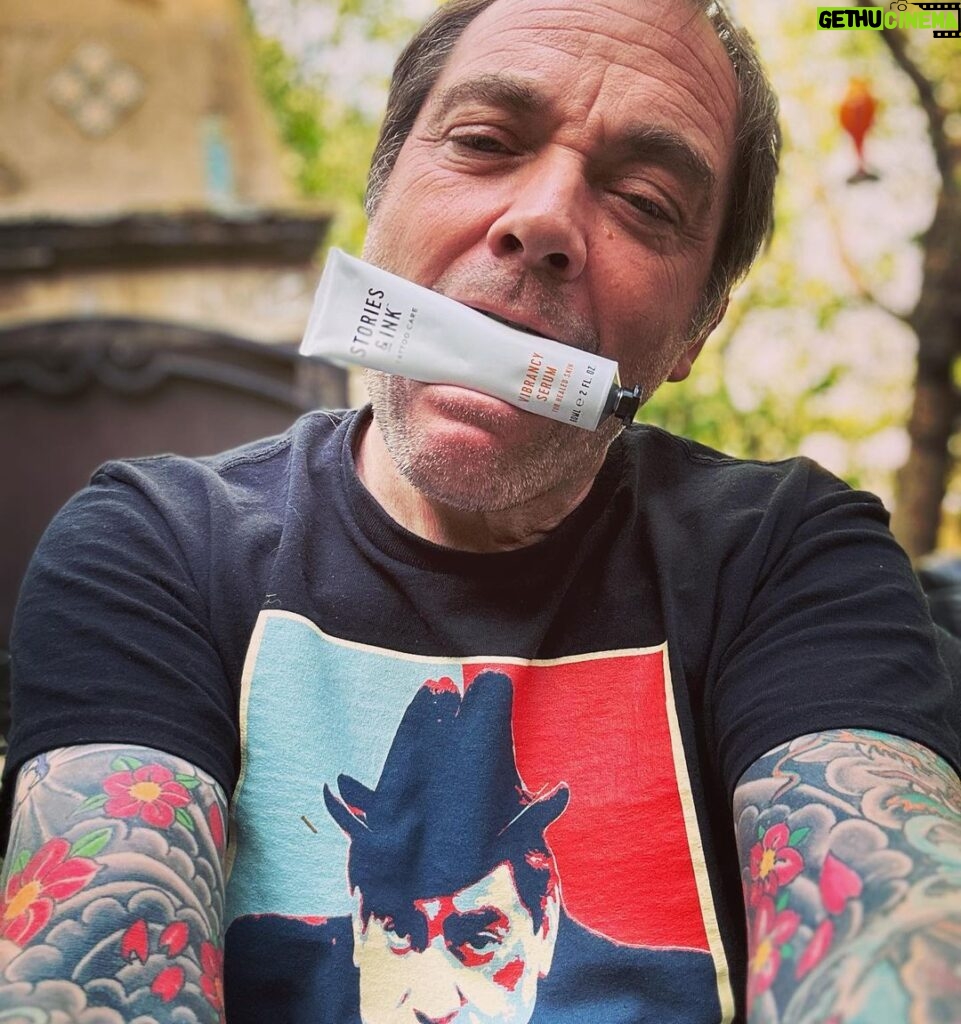 Mark Sheppard Instagram - Thanks to my friends @storiesandinkskincare for the amazing care package! Unbelievable products, smells gorgeous and made in good old Blighty!