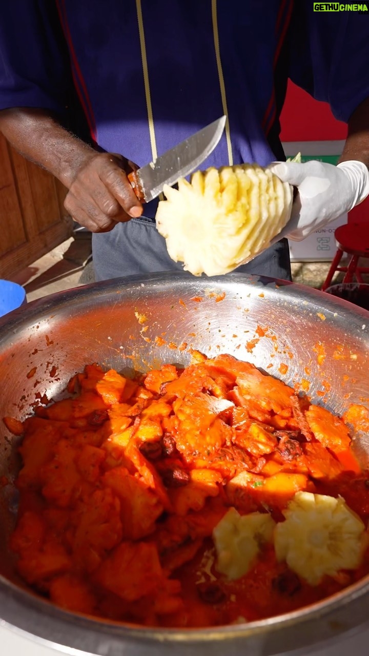 Mark Wiens Instagram - Trinidad’s fruit ninja - making pineapple chow! 🍍 Don’t miss D’Pine Man #TrinidadandTobago @booktrinidad @foodietaleswithzaak #chow Trinidad and Tobago