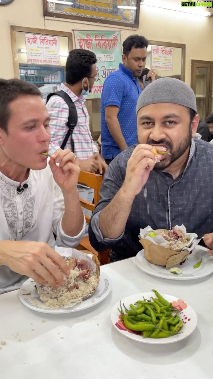 Mark Wiens Instagram - Old Dhaka, Bangladesh! 🇧🇩 Eating legendary biryani with @petukcouple at Haji Biryani. Can’t wait to share all the food with you! #Bangladesh #Dhaka