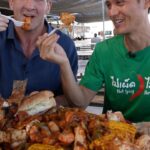 Mark Wiens Instagram - Eating a huge SEAFOOD MOUNTAIN 🦐 🦀 at @sanpedrofish with @besteverfoodreviewshow #seafood #LosAngeles You can watch the full video on YouTube! San Pedro Fish Market and Restaurant