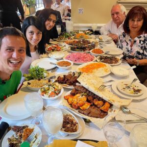 Mark Wiens Instagram - Persian food tour with @gooshtlovers It was a honor to have a huge Persian banquet sized lunch @raffisplace with Mr. and Mrs. Raffi. When they opened their restaurant 28 years ago, they had 4 tables. Now it’s one of the biggest and best Persian restaurants in the United States! #PersianFood #Iran #kebab #koobideh #LosAngleles