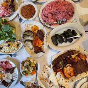 Mark Wiens Instagram - Persian food tour with @gooshtlovers It was a honor to have a huge Persian banquet sized lunch @raffisplace with Mr. and Mrs. Raffi. When they opened their restaurant 28 years ago, they had 4 tables. Now it’s one of the biggest and best Persian restaurants in the United States! #PersianFood #Iran #kebab #koobideh #LosAngleles