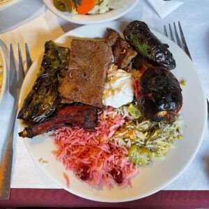 Mark Wiens Instagram - Persian food tour with @gooshtlovers It was a honor to have a huge Persian banquet sized lunch @raffisplace with Mr. and Mrs. Raffi. When they opened their restaurant 28 years ago, they had 4 tables. Now it’s one of the biggest and best Persian restaurants in the United States! #PersianFood #Iran #kebab #koobideh #LosAngleles