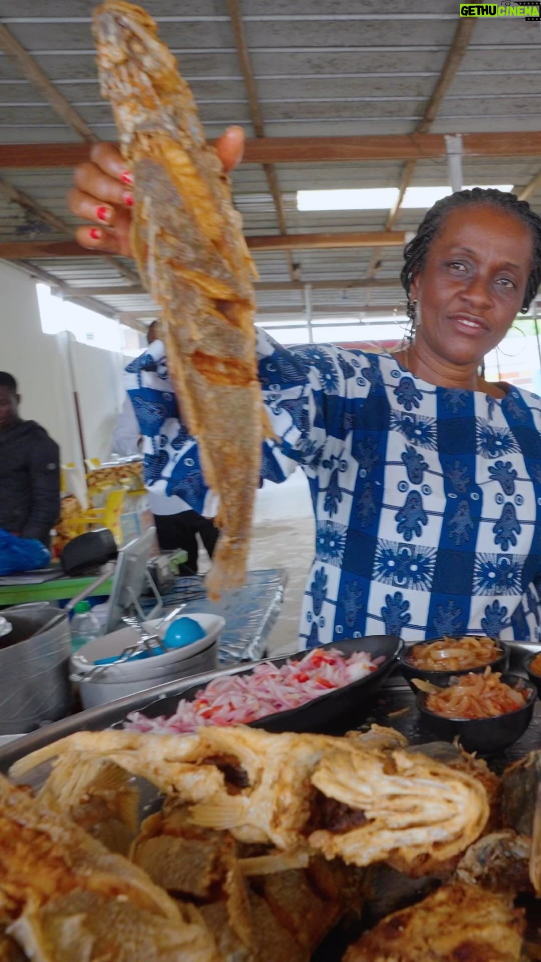Mark Wiens Instagram - One of the most popular foods in all of Côte d’Ivoire is fried fish with acheke (Attiéké) - made from cassava, and chili sauce 🌶️ 📍 Chez Miss Zahoui, #Abidjan #cotedivoire @bellecotedivoire