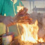 Mark Wiens Instagram - Fastest street kebabs!! 🇨🇮 #Abidjan Côte d’Ivoire - Beef brochette filled into a baguette, seasoned with kankankan (powder blend of slices) @bellecotedivoire #Africa #IvoryCoast Abidjan, Cote d'Ivoire