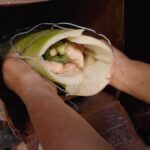 Mark Wiens Instagram - Philippines juiciest roasted chicken - wrapped in a banana tree stalk, and roasted in a can with fire on all sides! #Cebu #FilipinoFood thanks to Yangco Family and @bhenandyuri Lapu-Lapu City