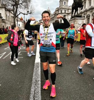 Mark Wright Instagram - Another challenge banked!! The London Half Marathon ☑️ 🏃🏻‍♂️🕰️ 1:36:12 happy enough with that 😊 
Running for a charity very close to my heart @je3foundation a charity I am privileged to announce I am now an ambassador for ❤️ 
Well done to everyone out there today who got that done, you should be so proud of yourself.
