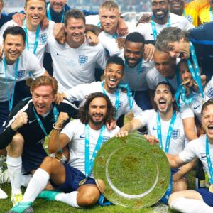 Mark Wright Instagram - The best event in the world!! The one that allows us professional footballer wannabes to play alongside our boyhood hero’s whilst raising money for such an incredible cause. I’m gonna miss being out there tonight!! But good luck to everyone playing in @socceraid tonight and well done for helping such an important charity in @unicef_uk 
England Bring It Home 🦁 🦁🦁