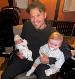 Mark Wright Instagram - We finally met our little premature warrior Dustin. He’s perfect and was so worth the wait. Little Josh seems so big now when holding them together. Love our little nephews to pieces. 💙💙