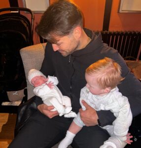 Mark Wright Instagram - We finally met our little premature warrior Dustin. He’s perfect and was so worth the wait. Little Josh seems so big now when holding them together. Love our little nephews to pieces. 💙💙