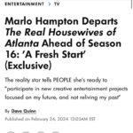 Marlo Hampton Instagram - Hamptons, My contract with Real Housewives of Atlanta ended when season 15 wrapped. This break from RHOA is a fresh start, allowing me the space to participate in new creative entertainment projects focused on my future, and not reliving my past. My nephews are transitioning into pivotal stages of their academic adolescence, and I am focused on my representation in their eyes and getting back to showing my multifaceted lifestyle of philanthropy, fashion, and fabulosity! I am thankful for this amazing platform of Housewives, which has allowed me to bring awareness to foster care, my non-profit Glam It Up, Inc., and showcase my fashion showroom, Le Archive. I look forward to my continued relationship with Bravo and NBC Universal. I wish Truly Original and the RHOA cast all the best. xoxo - Marlo Hampton p.s. Tag me in videos of your favorite #RHOA Marlo moments and I’ll share on my story.