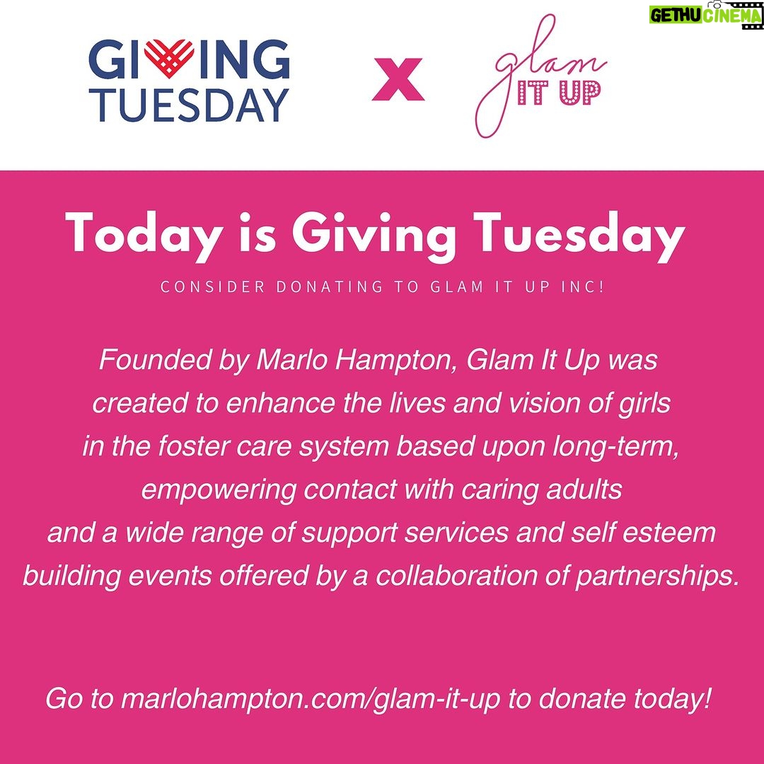 Marlo Hampton Instagram - This ‘Giving Tuesday’ consider donating to a charity near and dear to me and founded because of my personal upbringing in the foster care system. #GlamItUpInc 🔗Link to donate in my bio. 💻💳💰 GLAM IT UP! 💕 To encourage girls and young women in any foster care system to thrive in their education and to strive for academic success. 💕 To encourage foster care girls to achieve economic success and to learn the importance of how to use credit and to maintain their credit viability. 💕 To teach entrepreneurship, financial development and stability, and creative academic development 💕 To teach the importance of fashion, style, beauty and hygiene; in other words, how to GLAM IT UP and make a great first impression by their appearance.