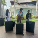 Marlo Hampton Instagram - Collecting passport stamps with my favorite people! The boys and I are absolutely in love with our @briggsandriley luggage🧳🧳! Can you tell? Dominican Republic