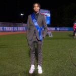 Marlo Hampton Instagram - On Friday night, William and I escorted Michael on the field, he represented the Junior Class in Homecoming Court 2023!! 💙😊 I’m so proud of him and full of Joy! This joy that I have World didn't give it, and the world Can't take it away, I got it, I got it In my walk, In my talk, In my home,