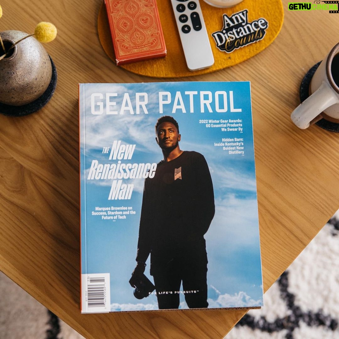 Marques Brownlee Instagram - First human on the cover of Gear Patrol Magazine 🤓 Issue 19 Winter Preview Cover photographer: @nickkova First photo: @matthewstaceystudio Second photo: @erinoliviadickman