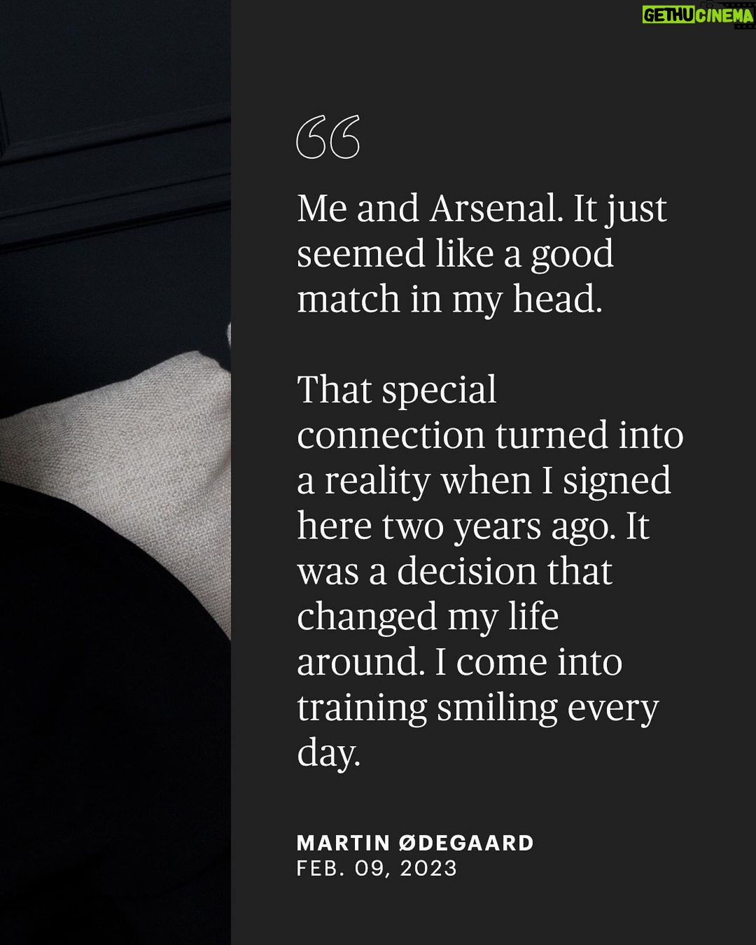 Martin Ødegaard Instagram - “It’s been a hell of a long road, but I’m living my dream. I’m home. And the best is yet to come.” @odegaard.98 is just getting started at @arsenal. (Link in bio) • 📸: @aliyaqubb for The Players’ Tribune, @clive_rose