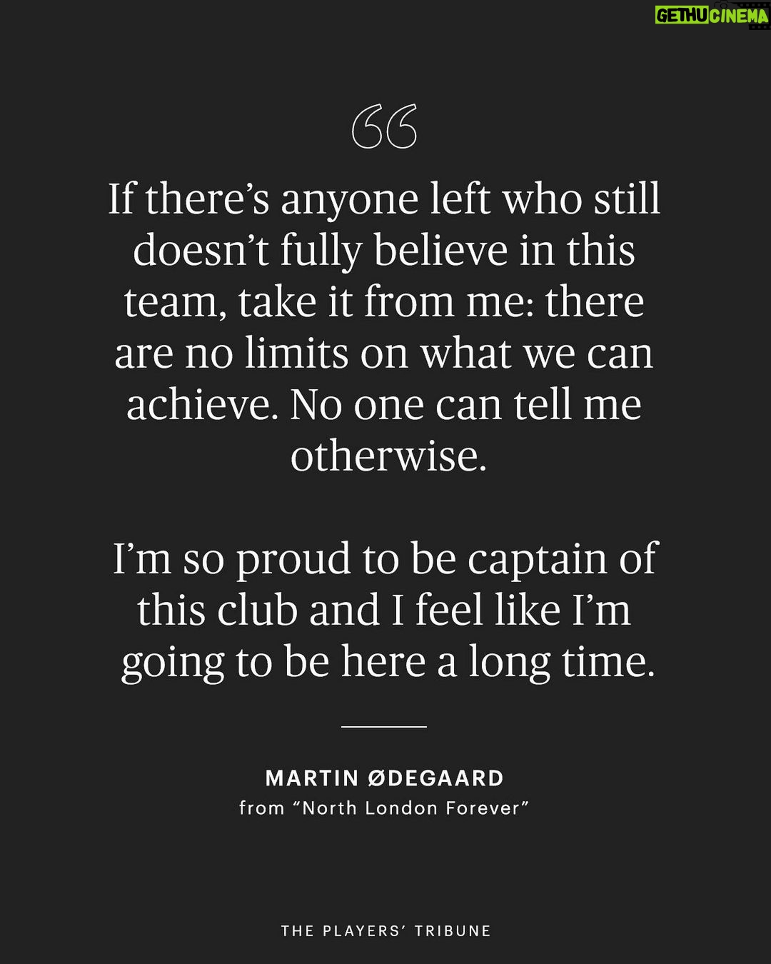 Martin Ødegaard Instagram - “It’s been a hell of a long road, but I’m living my dream. I’m home. And the best is yet to come.” @odegaard.98 is just getting started at @arsenal. (Link in bio) • 📸: @aliyaqubb for The Players’ Tribune, @clive_rose