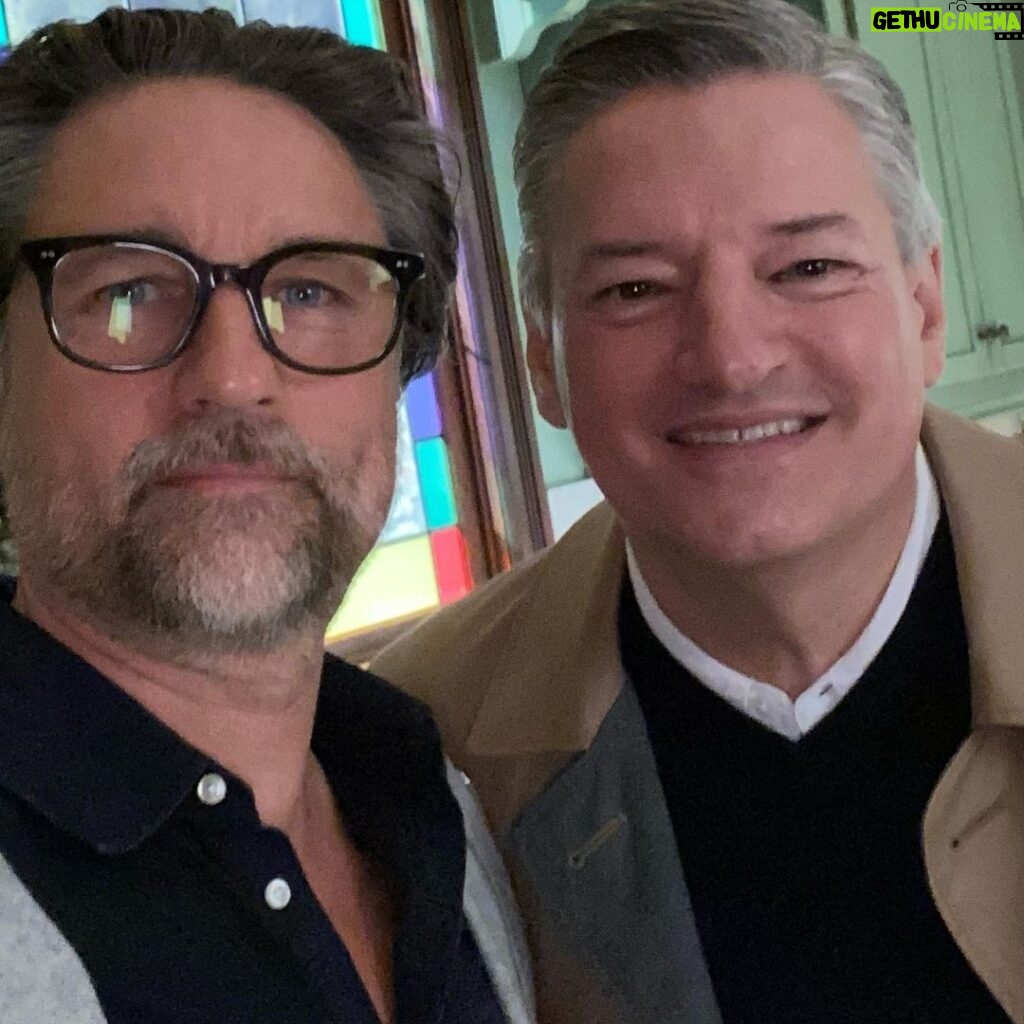 Martin Henderson Instagram - Thank you @tedsarandos for gracing us with your #virginRiver set visit last week. Was an honor to meet you. So proud and grateful to be a part of the @netflix family!
