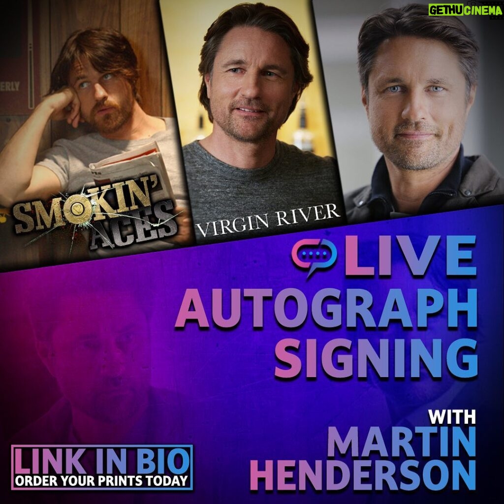 Martin Henderson Instagram - The lovable @martinhendersonofficial is on Streamily LIVE 10/22 at 11am PST! Whether you know him as Jack Sheridan in #virginriver or Nathan Riggs in #greysanatomy or Hollis Elmore in #smokinaces you won’t want to miss this signing! Follow the link in bio to order your prints and join the #livestream on Instagram!