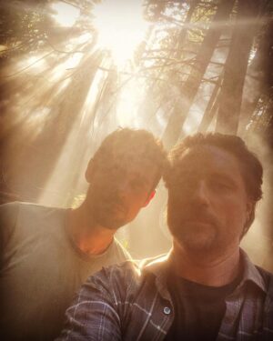 Martin Henderson Instagram - What on earth would these two be up to? Big day shooting in the Canadian woods #virginriver #jacksheridan #badboybrady