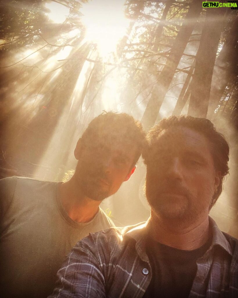 Martin Henderson Instagram - What on earth would these two be up to? Big day shooting in the Canadian woods #virginriver #jacksheridan #badboybrady Langley, British Columbia
