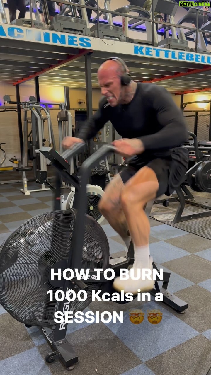 Martyn Ford Instagram - Air bike sprints …. INCREDIBLE for … -Building Anaerobic strength -Fat Loss -Speed -Power An advanced method of training, hard hitting and extremely rewarding, I aim for various splits depending on my goal. A pretty standard split would be 1:1 … so you sprint for as long as you rest. I try to aim for 6-8 sprints in each phase … enjoy and good luck #airbike #sprints #fitness #speed