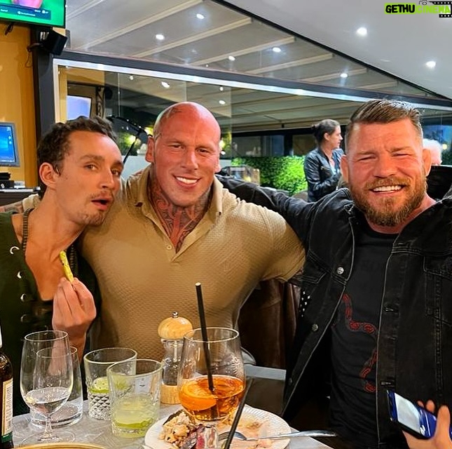 Martyn Ford Instagram - Life is about memories, making them, cherishing them β¦. Remember the real purpose and value of life πβ€οΈπ #friends #happiness #memories β¦ with @rozzymikes @mikebisping during the making of Red Sonja β¦. #friends #fun #film