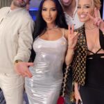 Mary Fitzgerald Instagram - Friends 🤍 last night, celebrating 🥳 @natashagraziano @theromainbonnet @danielfine21 & this BOOT that’s now become a full blown accessory 😜🤭💕 Outfit details ✨ Jacket: @louisvuitton Dress: @clubllondon Necklace: @michaelarthurdiamonds Boot: My Doctors Office 🤣 #friends #nightout #celebration #ourwins #funnight #outfitdetails #fashion #outfitoftheday