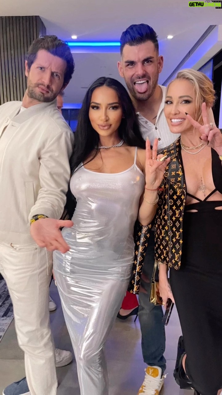 Mary Fitzgerald Instagram - Friends π€ last night, celebrating π₯³ @natashagraziano @theromainbonnet @danielfine21 & this BOOT thatβs now become a full blown accessory ππ€π Outfit details β¨ Jacket: @louisvuitton Dress: @clubllondon Necklace: @michaelarthurdiamonds Boot: My Doctors Office π€£ #friends #nightout #celebration #ourwins #funnight #outfitdetails #fashion #outfitoftheday
