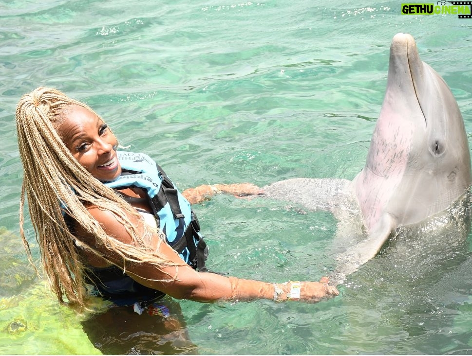 Mary J. Blige Instagram - Happy Labor Day from the Big Fish 🐬 #LaborDay #fromjamaicawithlove #NewFearAccomplished #swimmingwithdolphins🐬