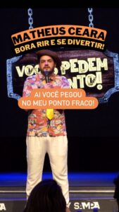 Matheus Ceará Instagram - Com esse aí não mexo mais não! Todo meu respeito 🤣🤣🤣🤣 🚨AGENDA GERAL DE SHOWS! VOCÊS PEDEM E EU CONTO!! 🚨 Se liga nas datas e corre no link da bio para garantir o seu ingresso @matheusceara 17/01- Jaguariúna/SP 18/01- Campinas/SP 19/01- Santos/SP 20/01- Guarujá/SP 23/01- Alphaville/SP 24/01- Guarulhos/SP 25/01- Campinas/SP 24/01- Guarulhos/SP 25/01- Campinas/SP 26/01- Osasco/SP 27/01- São Bernardo do Campo/SP 28/01- São Paulo/SP 01/02- Tubarão/SC 02/02- Antônio Carlos/SC 03/02- Itapema/SC 20/02- Jacareí/SP 23/01- Santana de Parnaíba/SP 24/02- Atibaia/SP 25/02- Pedreira/SP 08/03- Florianópolis/SC 10/03- Blumenau/SC #shows #show #standupcomedy #matheusceara
