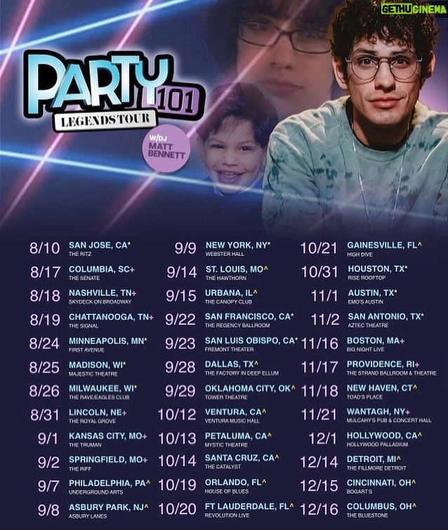 Matt Bennett Instagram - No sleep! Bus, club, another club, plane, next place. See you at the Legends tour!