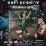 Matt Bennett Instagram - LA friends! Let’s start the year off right with a few show tunes! Im DJing the @broadwayrave this Saturday and I plan to BELT so don’t just tap on the glass and gaze through the window, get a ticket and come! Link in bio Belasco Theatre