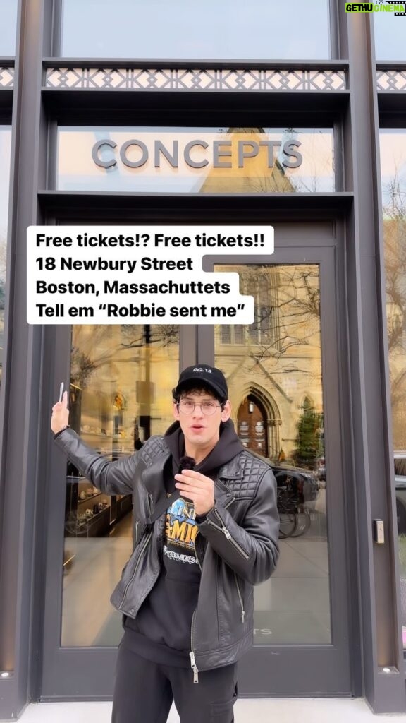 Matt Bennett Instagram - Wow no way!!! Free tickets!? I left FIVE free tickets at @cncpts in Boston for our show at Big Night Live on Thursday! Just pop by and tell them “Robbie sent me!” No purchase necessary. Get them while you can, they’re free so they WILL go fast! Boston, Massachusetts