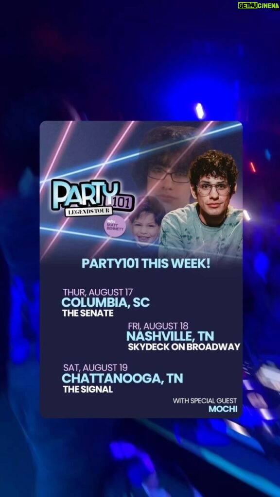 Matt Bennett Instagram - South Carolina! Tennessee! See this weekend! #party101 Skydeck on Broadway
