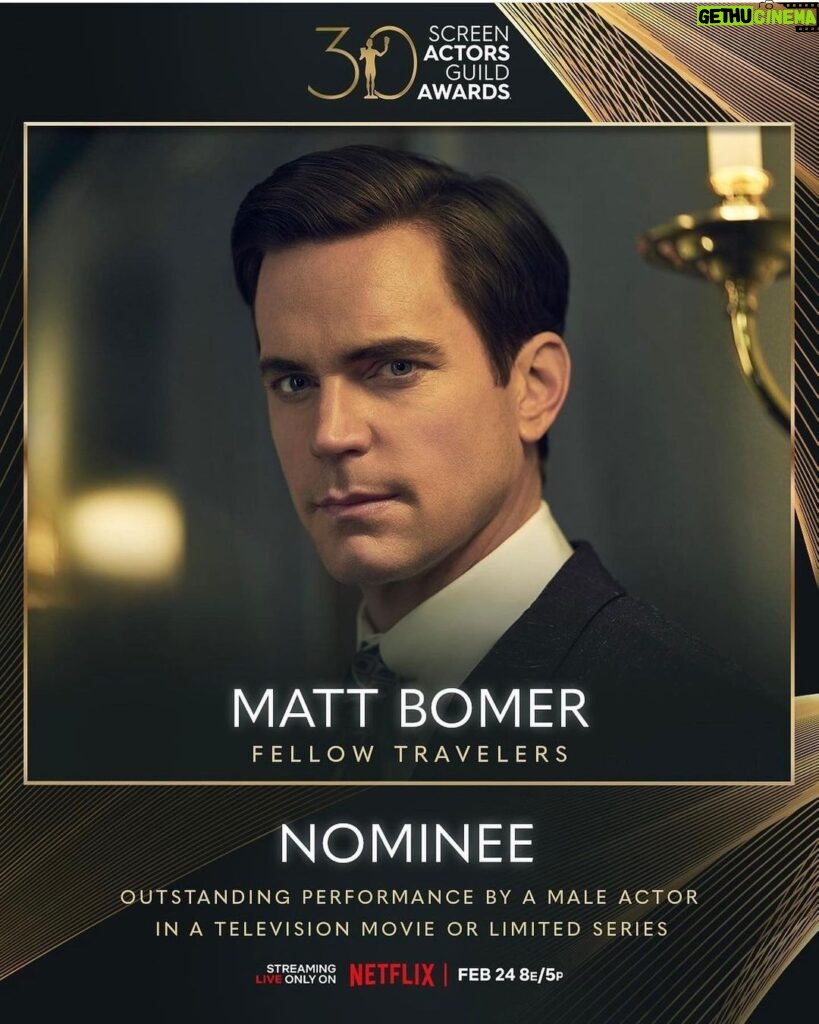 Matt Bomer Instagram - This means the world to me. I love my fellow actors so much- even the salty ones! I’m very grateful that we get to do what we do. And to be included in this incredible group- wow. Thank you @sagawards @sagaftra