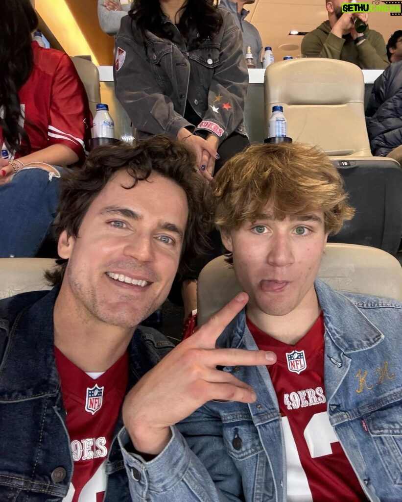 Matt Bomer Instagram - Thank you @49ers for an unforgettable game, and lifelong memory. See you at the Super Bowl! @levis #FTTB #doitforthebay Levi's Stadium
