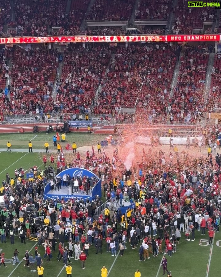 Matt Bomer Instagram - Thank you @49ers for an unforgettable game, and lifelong memory. See you at the Super Bowl! @levis #FTTB #doitforthebay Levi's Stadium