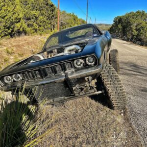 Matt Carriker Instagram - Runaway Diesel with the 12V Cummins in the Cuda. Engine at wide open, 4 rear wheels driving me forward, I was slamming the brakes trying to slow it down so front tires where locked up plowing for 40 feet while I was trying to turn it off. You can see the skid marks in the last pic. I got it shut down with the manual fuel shut off right as I hit the ditch. Will be adding an air shut off….. Holy hell