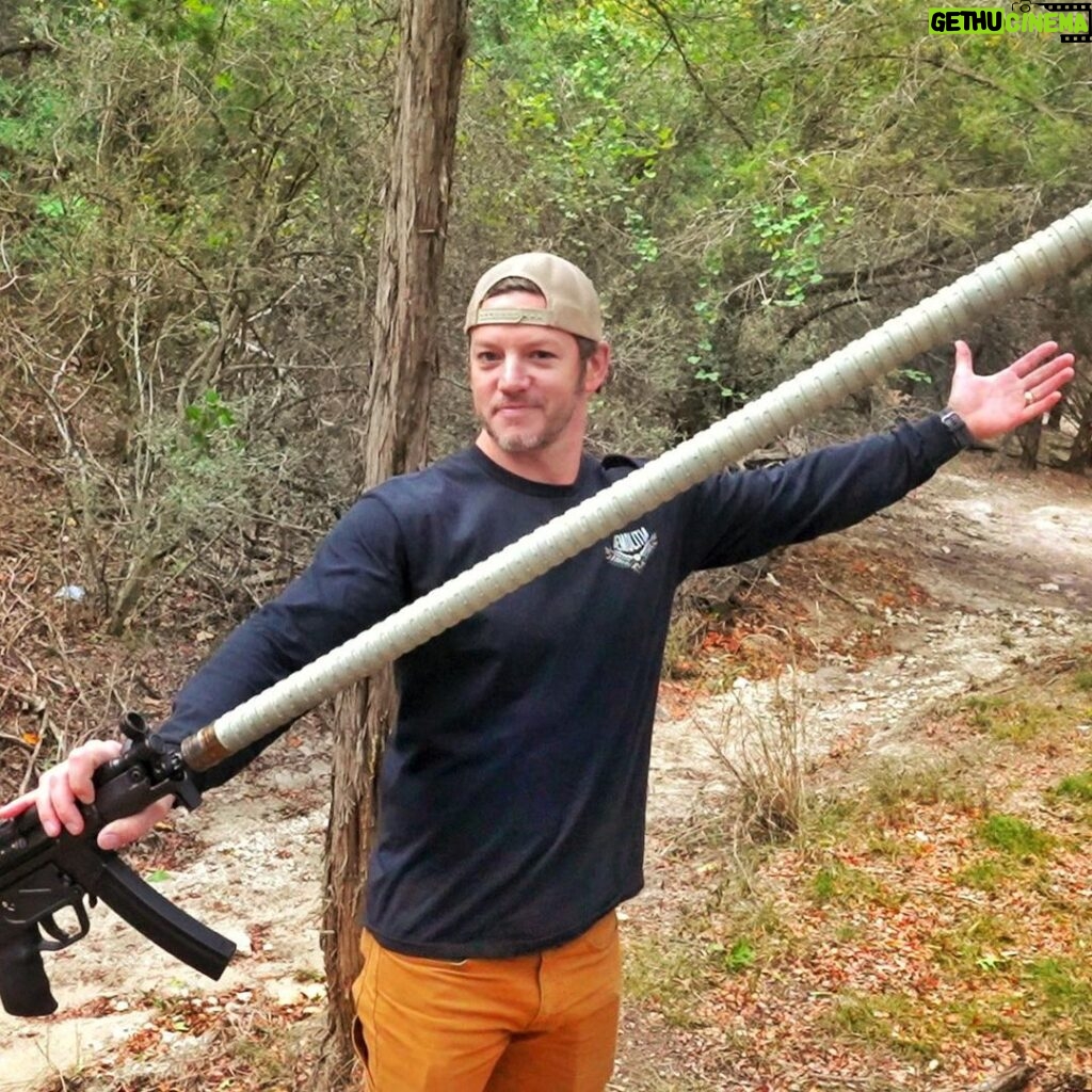 Matt Carriker Instagram - I made the longest suppressor in the world, it worked…. Well….. it kinda worked Texas