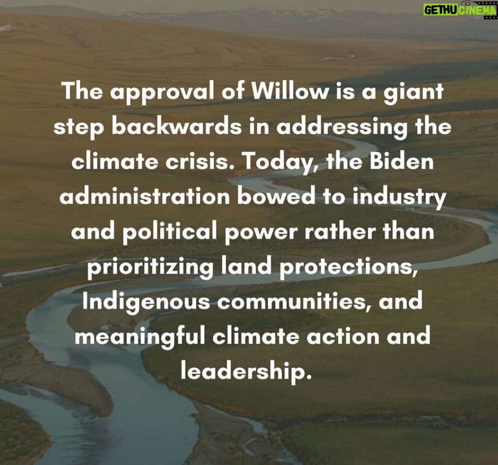 Matt McGorry Instagram - 😡😡😡 Repost @ayanaeliza ・・・ “President @joebiden played politics with our planet and our future. Shame on him. And this fight is not over. See you in court @potus. Press release from the #StopWillow coalition: “Today the Biden administration approved ConocoPhillips’ Willow project in the western Arctic of Alaska, locking in oil and gas drilling and massive greenhouse gas emissions for decades. The decision undermines Biden’s climate promises and again demonstrates how political and industry interests put “business as usual” before the health of people and the planet. Authorization of the project comes after a deficient supplemental environmental review process that failed to assess the intense and cumulative impacts of the project on Arctic communities, lands and water, wildlife, and the global climate. The harm to communities and climate will be massive as the project turns into the industrial hub ConocoPhillips has always sought. Overwhelming public and scientific input has demonstrated that Willow poses a serious threat to the Arctic region. Willow will pollute water and air, disrupt animal migrations, destroy habitat, and result in the release of around 239 million metric tons of greenhouse gasses over the project’s 30-year lifespan. The resulting infrastructure is expected to result in additional development that would magnify Willow’s negative environmental impacts. If built, Willow will be the largest new oil extraction project on federal lands in the United States. It will have devastating impacts to the entire western Arctic region, posing serious health, environmental, and food security threats to nearby Alaska Native communities. Today, the Biden administration bowed to industry and political power rather than prioritizing land protections, Indigenous communities, and meaningful climate action and leadership.”