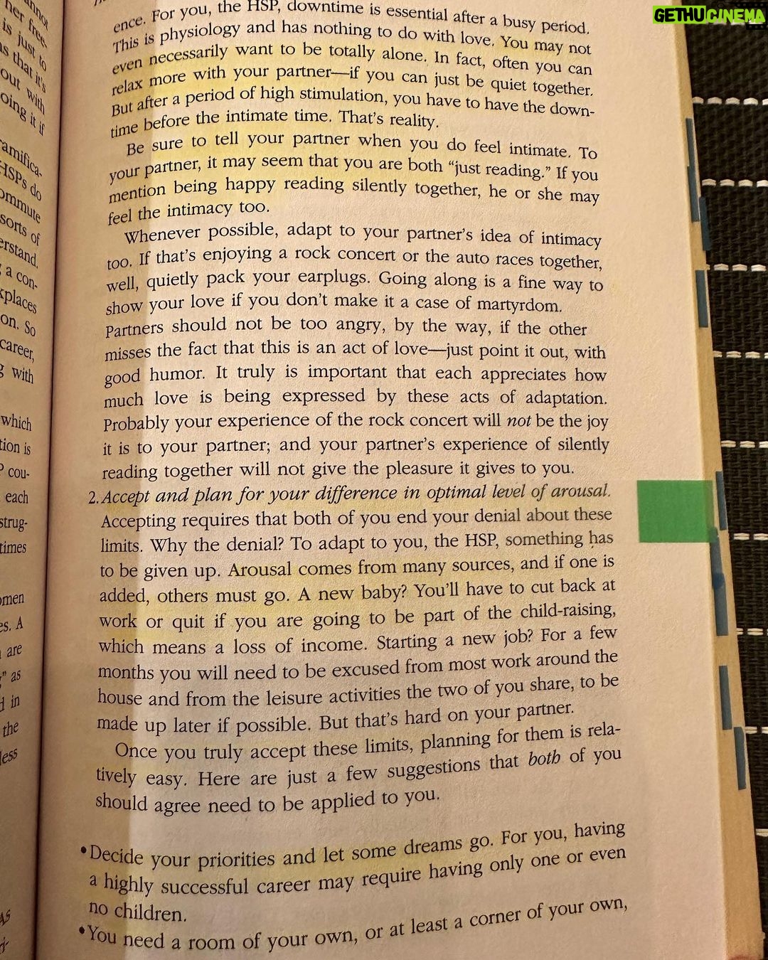 Matt McGorry Instagram - "The Highly Sensitive Person" & "The Highly Sensitive Person in Love" by #ElaineAron **After this post I had quite a few people in the comments mentioning that the HSP trait is actually autism. Please see the comments for some additional thoughts! π* (First 5 book pages are from the first book, the rest are from the second book :)) Wow, 2 books AT ONE TIME????!!!! Shit is getting wild over here at #McGReads !!! What's next...um...like...THREEE books at once??? lol. Anyway. I read these books a few years ago and found them incredibly helpful for being able to understand more about myself and my needs. About 20-30% of the population are HSPs. As I caught up with an old friend from high school a few weeks ago, I was able to reflect to him based on some of the things that he was telling me that he was likely an HSP. He was so relieved that nothing was "wrong" with him and to hear more about what I'd learned about being and HSP and how this knowledge has helped me navigate being in the world. When you feel like you are overstimulated by things that are considered to be "normal" to most people (like certain smells, noises, sounds, textures, etc), it's easy to try and ignore our feelings, but that usually results in resentment long term. If you are an HSP and don't know it (as I didn't until a few years ago), these books will likely be really helpful. As with any other identity that does not belong to the dominant group, it's important to know how we have internalized these ideas that we "should be different" than we are. I'm finding great value in re-reading some of the passages that I put tabs in. Which is why I use tabs. ;) My Booklist: bit.ly/mcgreads (link in bio) #McGReads