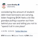 Matt McGorry Instagram – Repost @freckledwhileblack 
🙏🏼❤️🙏🏼♥️
・・・
“Don’t get it twisted: this is still a win because just a year ago Biden was saying he wouldn’t forgive a dime. AND watch how these elected officials throw us crumbs expecting a standing ovation in exchange.

✊🏽 Cancel predatory student loan interest rates both retroactively and for the future.
✊🏽 Forgive ALL student loan debt.
✊🏽 Invest in free public and community college educations so that we don’t have to do this again every few years as new students take on new debt.

Before you call these demands “pie-in-the-sky,” ask yourself when you became so accustomed to settling for the bare minimum.

I believe that we will win.”