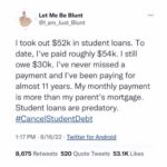 Matt McGorry Instagram – Repost @freckledwhileblack 
🙏🏼❤️🙏🏼♥️
・・・
“Don’t get it twisted: this is still a win because just a year ago Biden was saying he wouldn’t forgive a dime. AND watch how these elected officials throw us crumbs expecting a standing ovation in exchange.

✊🏽 Cancel predatory student loan interest rates both retroactively and for the future.
✊🏽 Forgive ALL student loan debt.
✊🏽 Invest in free public and community college educations so that we don’t have to do this again every few years as new students take on new debt.

Before you call these demands “pie-in-the-sky,” ask yourself when you became so accustomed to settling for the bare minimum.

I believe that we will win.”