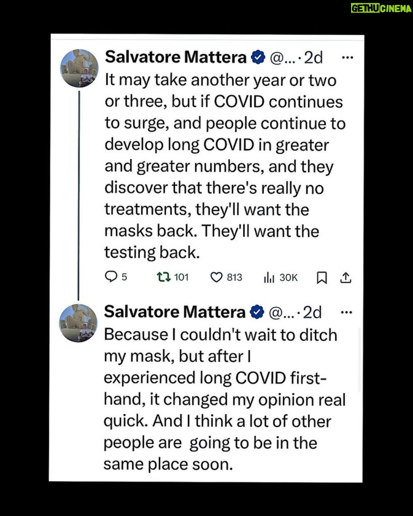 Matt McGorry Instagram - We are in the 2nd highest wave of the pandemic. It is not over, but this is/was not inevitable. PLEASE wear a mask. If at any point it is important, it is when COVID is surging like this (but also important at all other times). In the U.S, COVID numbers are highest in the North East, with 1 in 14 people being infectious on 12/30 (it’s still going up). Look up @michael_hoerger on X (formally Twitter) & @luckytran on IG for translations of the CDC’s data into something that actually makes tangible sense. If you can afford an N95, this is the most protective for you and others, followed by KN95s. Surgical and cloth masks are not adequate but are better than no masks. Look up Mask Bloc’s in your area, like @maskblocnyc . Getting the most recent vaccines is important for maximum protection given how the virus has mutated (since we never fully addressed it and time stretches on). If you are sick, stay home if possible, but if not PLEASE PLEASE wear a well-fitting mask. Disabled, chronically ill, and other high risk people are afraid to leave their homes because so many people are walking around either consciously sick and unmasked or potentially asymptomatic and unmasked. And as time goes on our rapid tests become less accurate because of the continued virus mutation. Take multiple tests days in a row or look into PCR level tests (unfortunately more expensive like Metrix Aptitude, Lucira, 3eo, Cue) but do not rely on these solely. High risk people are afraid of dying or being disabled (or further disabled) by doing things they have to do like take transportation, get groceries, go to doctor’s offices, etc. And even if you’re not concerned about dying yourself, please know that your risk of getting Long COVID goes up with each infection and can disable you (as it has millions of US-ians) for months, years, or a lifetime. Google that shit. We’ll have to address the systemic fuckery but in the meantime, the shit that was said at the beginning of the pandemic is still true. Solidarity means looking out for each other. Clapping for essential workers…all that shit. With love and rage 🔥💜🔥
