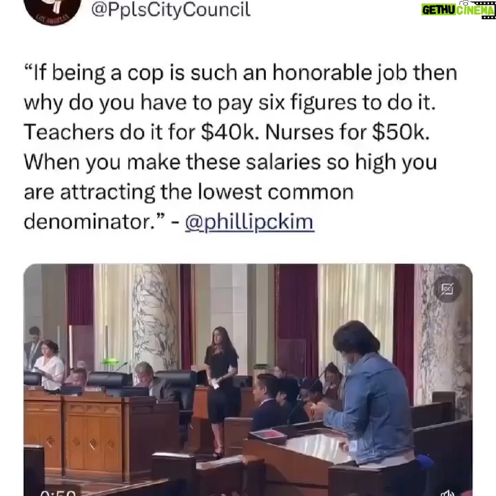 Matt McGorry Instagram - Truly despicable. The amount of other services that could be funded with this money. Things that actually contribute to people’s well-being and safety. Repost @docmellymel ・・・ “City Council approved a contract to cops that makes their starting salary $97k…that’s before overtime and bonuses and at a time when the killings of our people and police corruption by lapd is at an all time high. Grateful for the 3 City Councilmembers @cd1losangeles @cd13losangeles & @cd4losangeles who voted for what’s right and to THE PEOPLE for speaking out @blmlosangeles @africatowncoalition_ @peoplescitycouncil @stoplapdspying Our only solution… Community. No amount of money is worth your soul or the lives of your people. #DontBeACop “