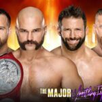 Matthew Cardona Instagram - It’s the 5 year anniversary of #WrestleMania 35! @Myers_Wrestling & @TheMattCardona take on @daxharwood & @CashWheelerFTR for the #WWERaw Tag Team Championships. Hear their stories leading into this match & then sit in on a watch-a-long. Listen at MajorMarks.com by signing up to the HARD tier or higher.