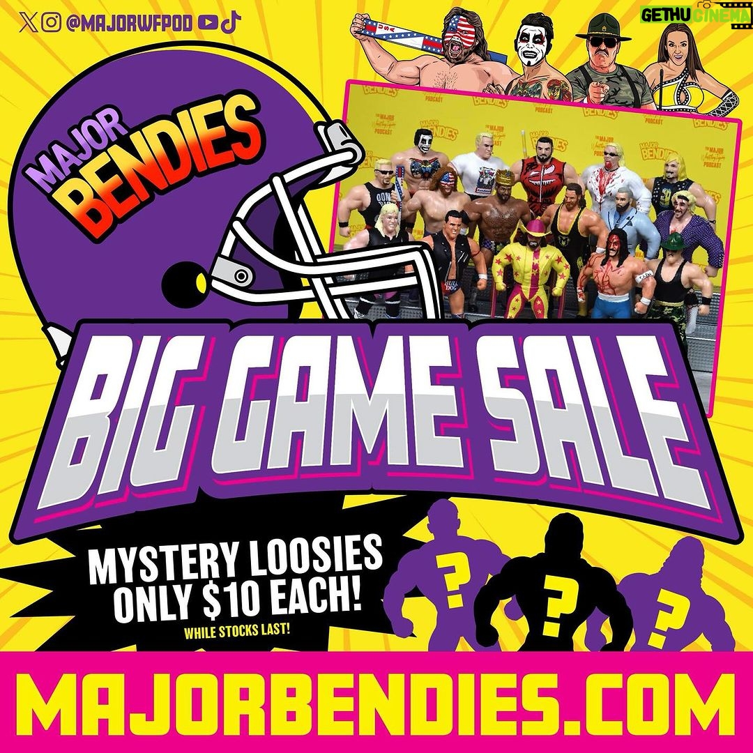 Matthew Cardona Instagram - Who wants $10 #MajorBendies?! We’re having a Mystery Loosies sale at MajorBendies.com so if you’ve been looking to round out or start your wrestling figure collection for low costs, take advantage of this sale, TODAY! Enjoy your #SuperBowl Sunday! #ScratchThatFigureItch