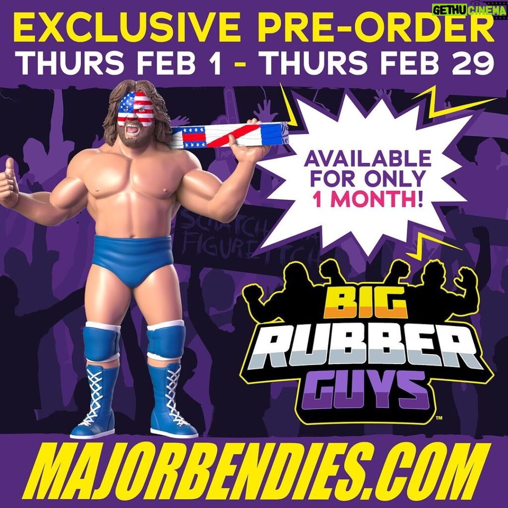 Matthew Cardona Instagram - 2 different Hacksaw Jim Duggan #BigRubberGuys to choose from! The standard and with USA face paint can both be found at MajorBendies.com. 2x4s are removable just like original LJN accessories. Get yours before the pre-order window closes. #ScratchThatFigureItch