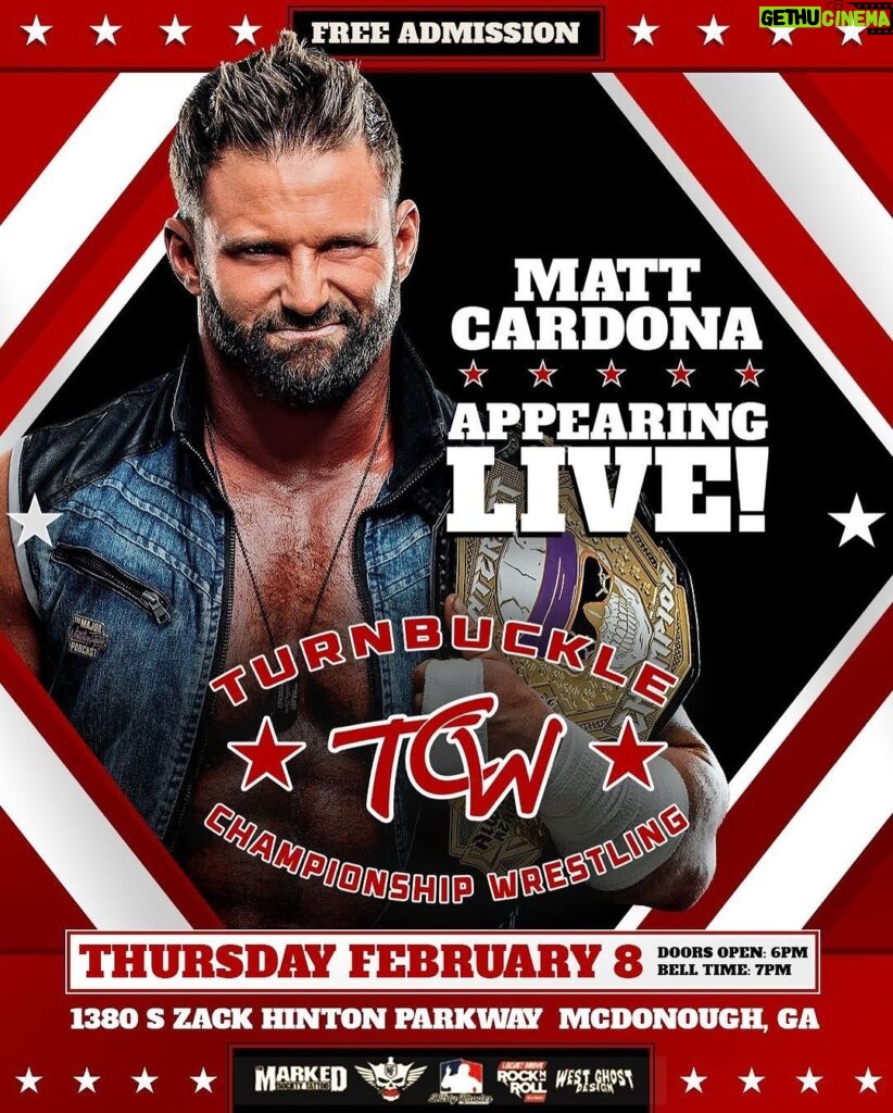 Matthew Cardona Instagram - Tonight I’ll be at @turnbuckle_championship! Come see The Indy God!!!